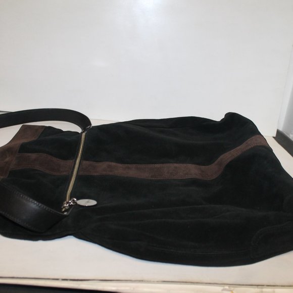 Large ECHO Suede Leather Flap Over Slouchy Shoulder Bag Handbag Purse - Picture 4 of 14